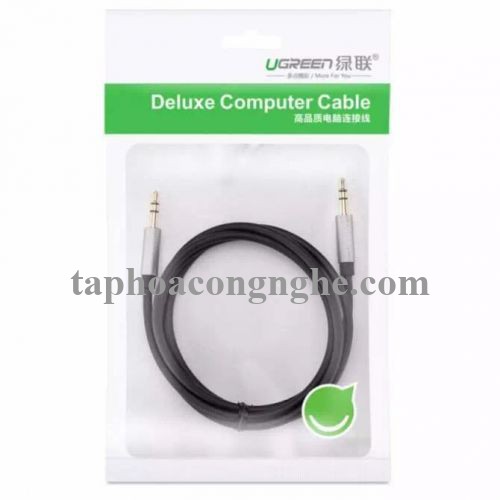 Ugreen 10737 5M màu Đen Cáp âm thanh 2 đầu 3.5mm dương dây tròn TPE cao cấp AV119 30010737